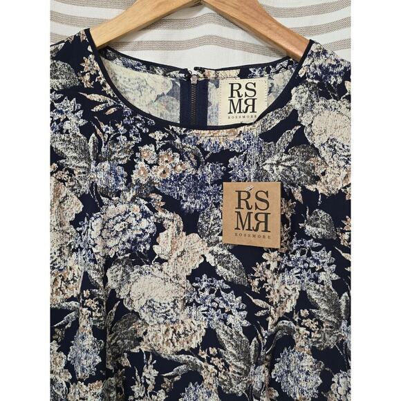 Rossmore Adele Dress Long Sleeve Floral Bell Sleeve Flare Small Blue NEW WITH TA - Picture 5 of 8